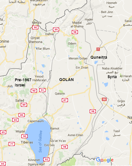 Quneitra and the surrounding area