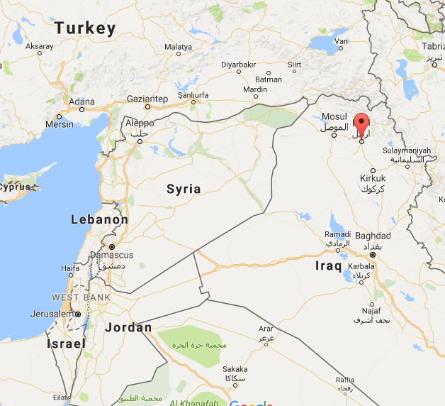 Location of Erbil, Iraq Source: Google Maps